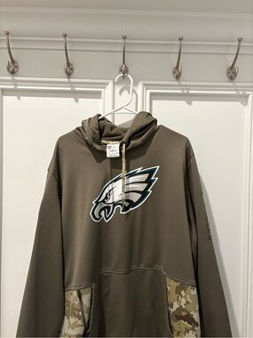 Philadelphia Eagles Olive Camo Pocket Hoodie